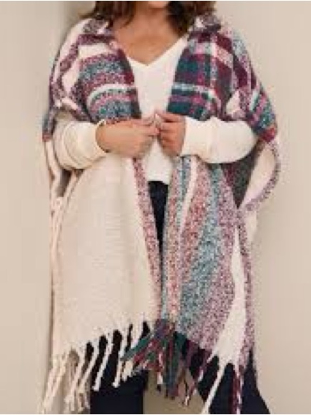 Torrid Cold-Weather Ruana Plaid Multi O/S